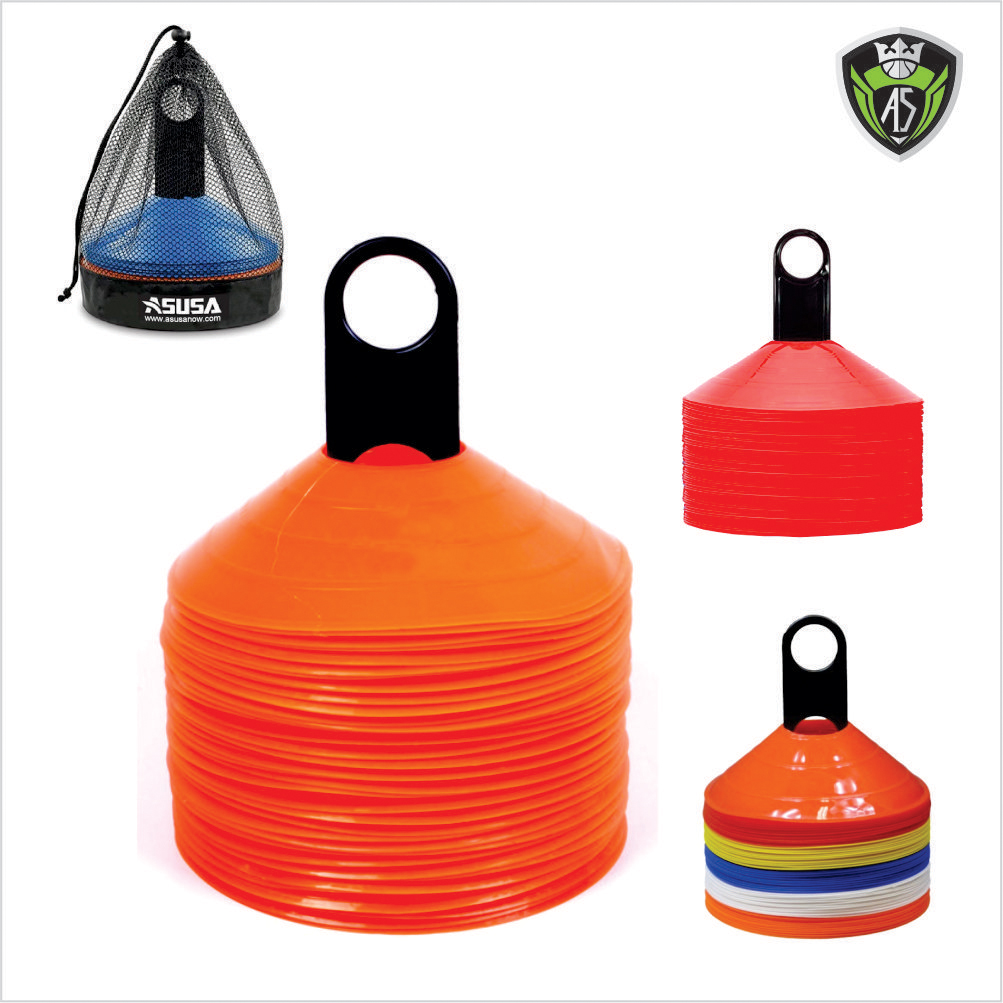 Training Equipment Soft Plastic Disc Cone Set with Mesh Carrying Bag Multicolor 